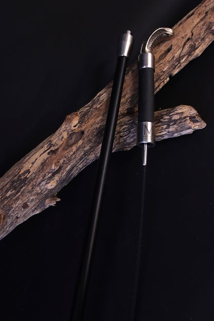 Gehstock mit integrierter Gerte und Kobra Kopf