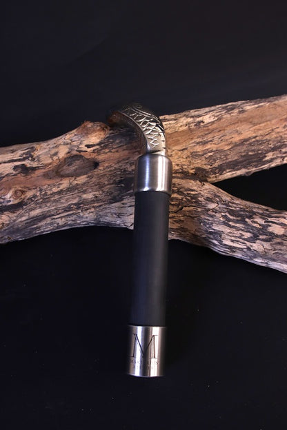 Griff für Wechselsystem mit schwarzem Designholz und Kobra Kopf