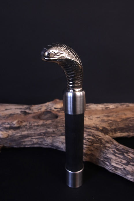 Griff für Wechselsystem mit schwarzem Designholz und Kobra Kopf