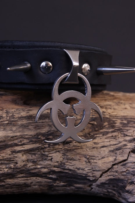 Lederhalsband Biohazard  3 cm breit