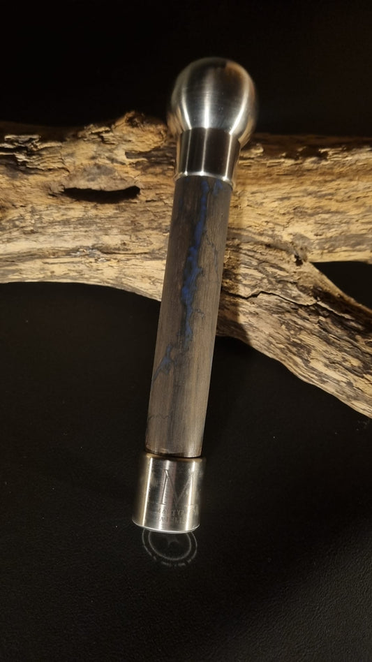 Griff für SMARTLOCK-Wechselsystem aus geräuchertem Eukalyptus und Blauem Epoxid