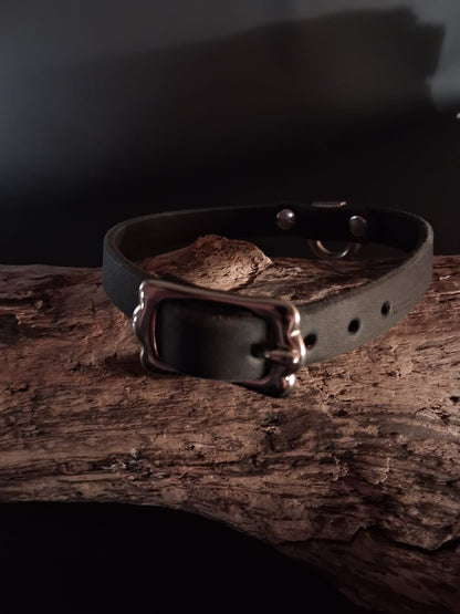 Halsband ,,Daily'' aus Fettleder 15 mm breit