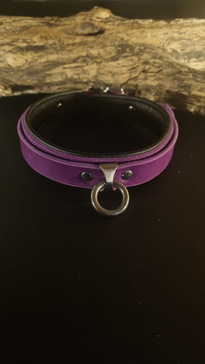 Lederhalsband mit Ring der O  3 cm breit