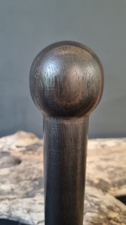 Griff für Wechselsystem mit gedrechselter Kugel aus geräuchertem Eukalyptus Holz